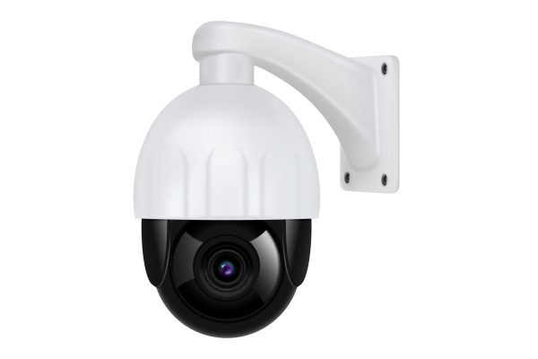 Surveillance Camera Icon Small surveillance camera realistic icon on white background vector illustration